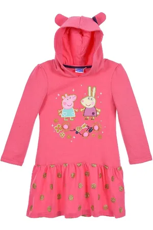 Peppa Pig Prasátko Peppa růžové dívčí šaty s kapucí