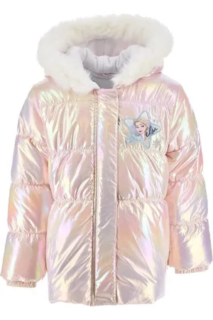 Frozen Disney Růžová teplá zimní bunda s holo efektem