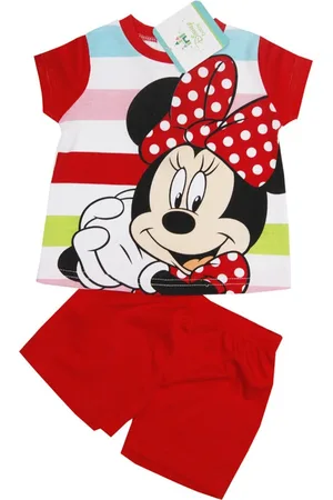 Minnie Minnie dívčí červený letní set tričko + kraťasy