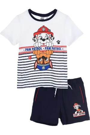 Paw Patrol Chase Marshall modro-bílé chlapecké pruhované pyžamo