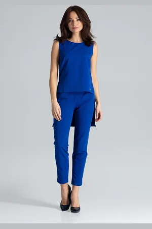 LENITIF Modrý dámský set s asymetrickým topem K484 Blue