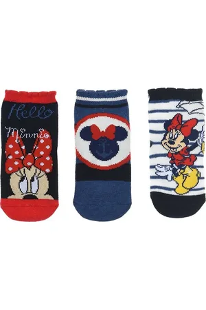 Minnie Trojbalení ponožek pro miminka - černá/modrá/bílá