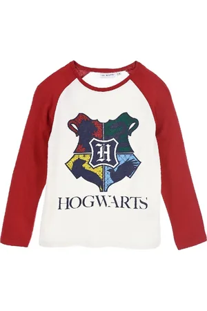 Harry Potter Bílé tričko s vínovými rukávy