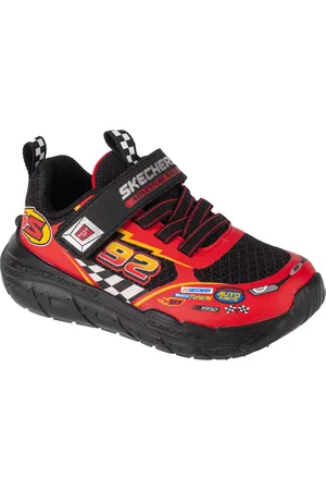 Skechers Červeno-černé chlapecké tenisky Skech Tracks 402303N-BKRD
