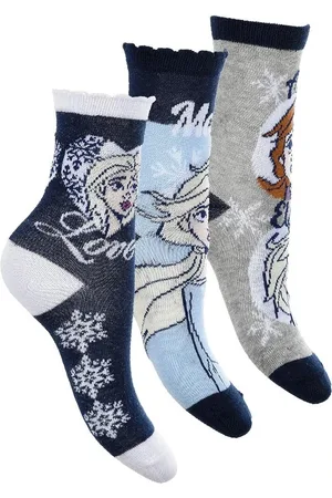 Frozen Trojbalení dívčích ponožek - tmavě modrá-šedá-světle modrá