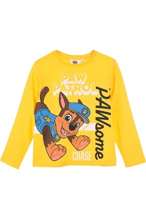 Paw Patrol Žluté chlapecké tričko - Chase s dlouhým rukávem