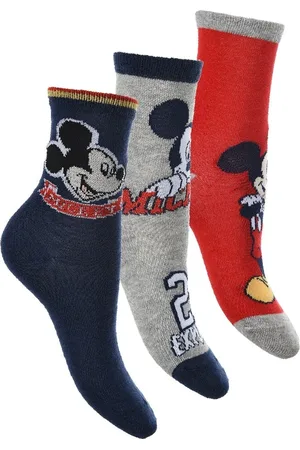 Mickey Mouse Trojbalení chlapeckých ponožek Disney Mickey - modrá/šedá/červená
