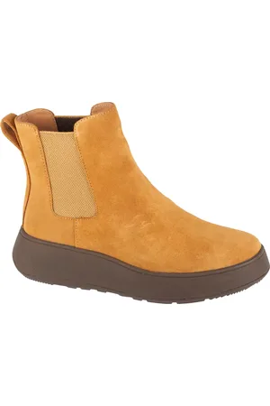 FitFlop Světle hnědé dámské kožené chelsea boty F-Mode GR7-A77