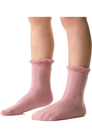 Steven Růžové dívčí ponožky z jemné bavlny Art. 014 DO467, PINK 3D