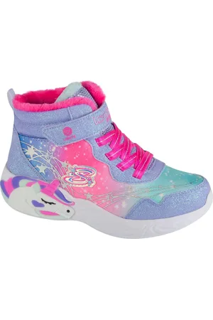 Skechers Růžovo-fialové svítící kotníkové tenisky Unicorn Dreams - Magical Cove 303057L-LVHP