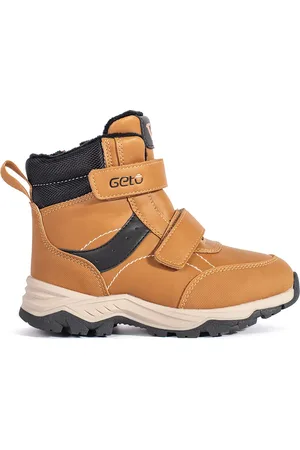 SHELOVET Zateplené chlapecké camel kotníkové boty na suchý zip A-187BR