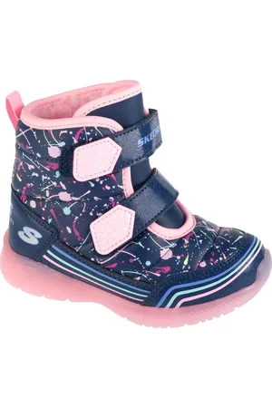 Skechers Tmavě modré dívčí sněhule Illumi-Brights - Power Paint 302653N-NVMT