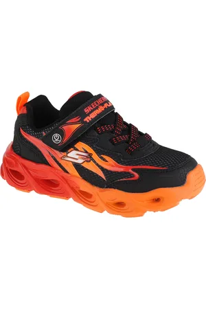 Skechers Černo-oranžové chlapecké tenisky Thermo Flash - Heat-Flux 400103L-BKRD