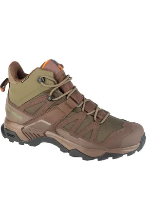 Salomon Hnědo-zelené pánské kotníkové turistické boty X Ultra Tracker GTX L47607100