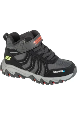 Skechers Černo-šedé chlapecké trailové kotníkové tenisky Rugged Ranger - Storm Trail 406412L-BKRD