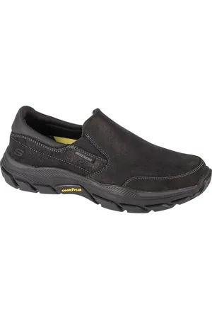 Skechers Černé kožené slip-on tenisky Respected - Calum 204480-BBK