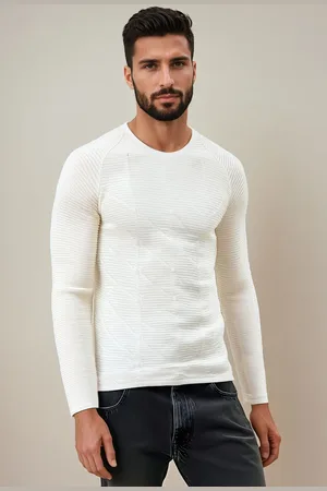 Basics from Amsterdam Elegantní pánský smetanový svetr WX2301