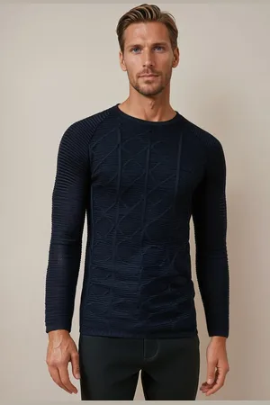 Basics from Amsterdam Elegantní pánský tmavě modrý svetr WX2300