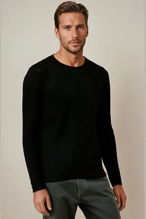 Basics from Amsterdam Černý stylový pánský svetr WX2308