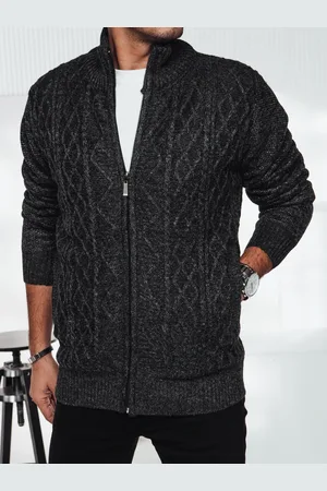 Basics from Amsterdam Pánský tmavě šedý svetr se zapínáním na zip WX2252