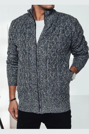Basics from Amsterdam Pánský šedý svetr se zapínáním na zip WX2251