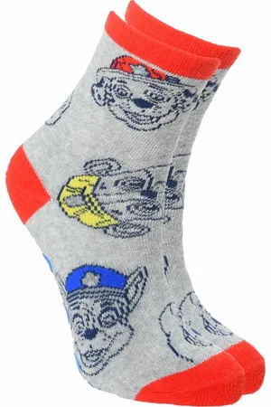 Paw Patrol Šedo-červené chlapecké protiskluzové ponožky