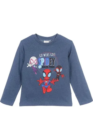 Marvel Tmavě modré chlapecké tričko s dlouhým rukávem Spidey a jeho úžasní přátelé
