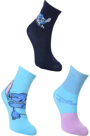 Lilo & Stitch Set dívčích ponožek Stitch - modrá/tmavě modrá