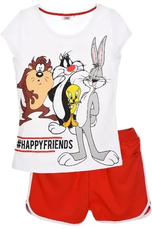 LOONEY TUNES Bílo-červené letní pyžamo