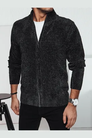 Basics from Amsterdam Pánský tmavě šedý svetr se zapínáním na zip WX2234