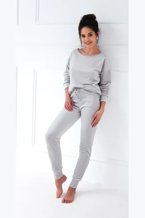 Sensis Šedé dlouhé pyžamo Silver Angora Soft dł/r Angora Soft S-XL