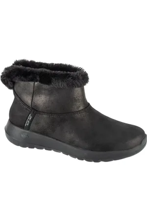 Skechers Černé dámské kotníkové boty s kožíškem Slip-Ins: On-The-Go - Cozy Dream 144800-BBK