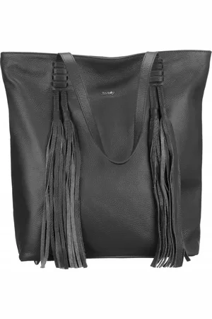 ROVICKY Tmavě šedá shopper kabelka s třásněmi TWR-164 grey
