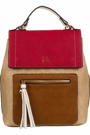 Basics from Amsterdam LuluCastagnette béžovo-hnědo-červený elegantní batoh [DH] THIBERT