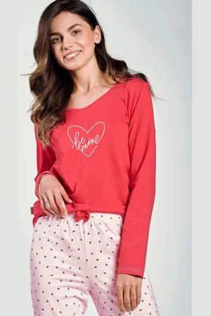Taro Červené pyžamo s pusinkami Amalia 3235 dł/r S-XL