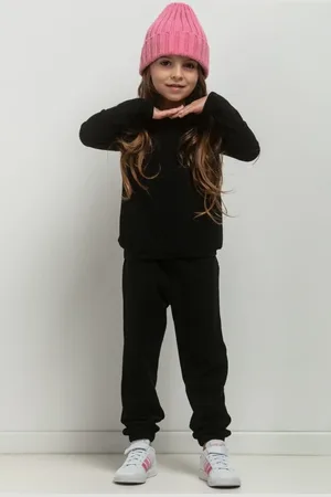 Tessita Dívčí černá basic mikina máma a dcera MMD39 - black Rozmiar: 104