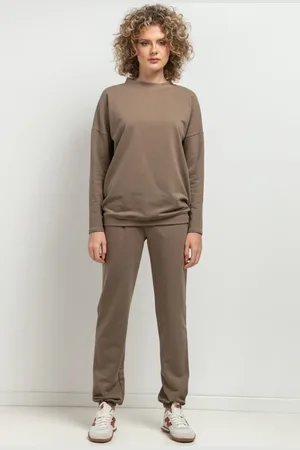 Tessita Dámská hnědá basic mikina máma a dcera MMM39 - cappuccino Rozmiar: M/L
