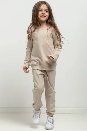 Tessita Světle béžové dívčí joggers kalhoty máma a dcera MMD38 - light beige Rozmiar: 104