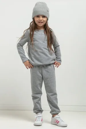 Tessita Světle šedé dívčí joggers kalhoty máma a dcera MMD38 - light grey Rozmiar: 104