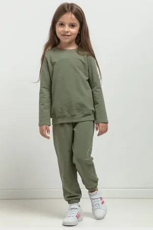 Tessita Zelené dívčí joggers kalhoty máma a dcera MMD38 - green Rozmiar: 104