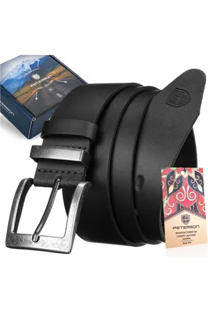 Peterson Pánský kožený klasický opasek - černý PTN SSK-2 black