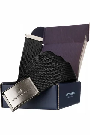 Peterson Černý pánský textilní pásek [DH] PTN OLD-BLACK-2