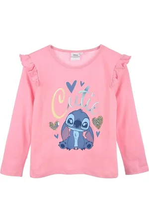 Lilo & Stitch Růžové dívčí tričko s volánkem