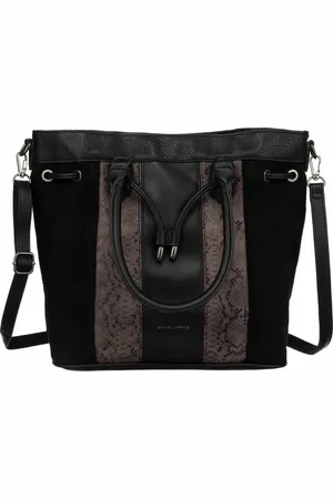 David Jones černá shopper kabelka se zvířecím vzorem 6885-5