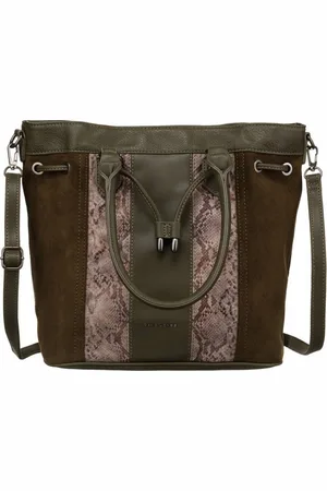 David Jones Tmavá khaki shopper kabelka se zvířecím vzorem 6885-5