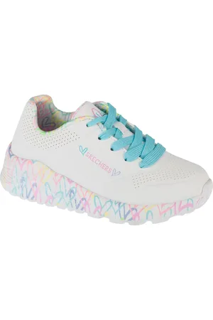 Skechers Bílé dívčí tenisky Uno Lite 314976L-WPTQ