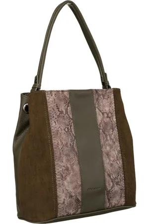 David Jones Khaki shopper kabelka s hadím vzorem 6885-4