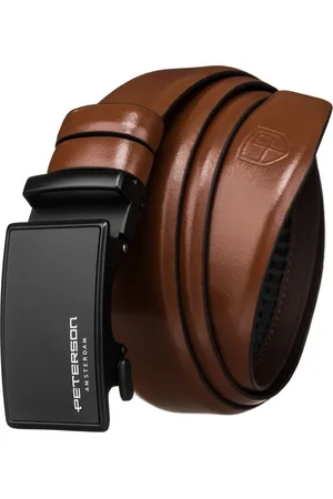 Peterson Hnědý elegantní opasek pro pány PTN A004 BROWN