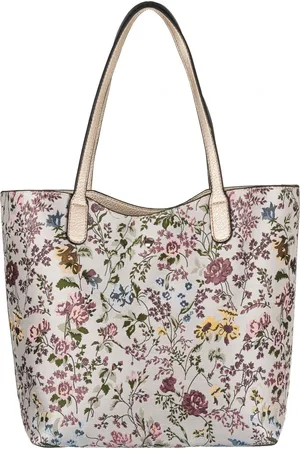 David Jones Bílo-růžová shopper kabelka s květinovým potiskem [DH] G-23124