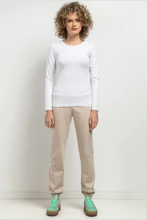 Tessita Dámské bílé tričko s dlouhým rukávem máma a dcera MMM44 - white Rozmiar: 3XL